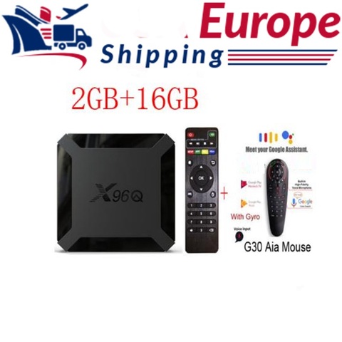 X96Q tv box android 10 Allwinner H313 Quad Core 2GB 16GB/1GB 8GB optional g30 voice air mouse i8 keyboad spain stock x96 mini ► Photo 1/6