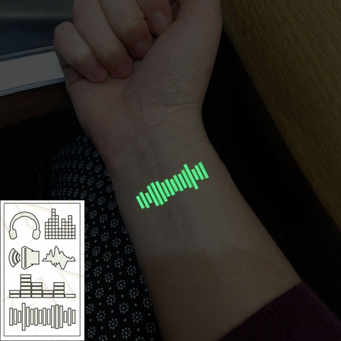 Hollywood Luminous Tattoo Sticker headset speaker Volume indicator Waterproof Temporary The Body Art Party Tattoo Stickers ► Photo 1/6