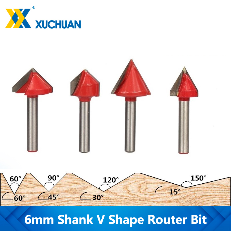 1pc 60 Degree V Shape Chamfer End Mills Router Bit For Woodworking 3d Milling 