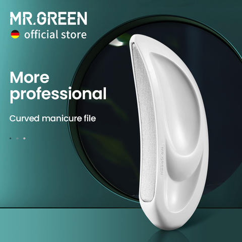 MR.GREEN Professional Nail Files Curved And Stainless Steel Rubbing Surface With Ergonomic ABS Resin Manicure Files ► Photo 1/6