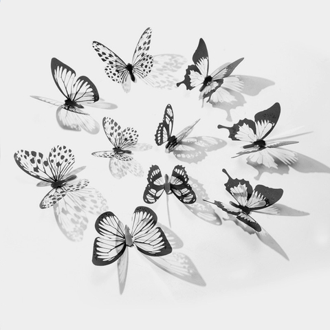 18pcs 3D Crystal Butterfly Stickers Home Decorative Butterflies with Diamond Kids room Living room Bedroom Art DIY Wall Decals ► Photo 1/6