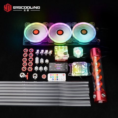 Syscooling PC water cooling kit for AMD CPU PETG tube liquid cooling system RGB support ► Photo 1/6