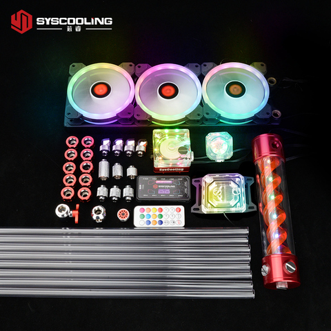 Syscooling PC water cooling AMD CPU water block with RGB for AM4