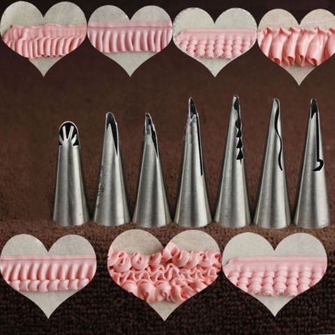 7pcs/set Wedding Russian Nozzles Pastry Puff Skirt Icing Piping Nozzles Pastry Decorating Tips Cake Cupcake Decorator Tool ► Photo 1/6