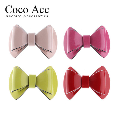 wholesale colorful candy solid color acrylic big bow bowknot ribbon korean barrettes fancy clips for women girls ► Photo 1/6