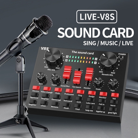 Bluetooth Professional Live Streaming Sound Card USB o Interface Mixer DJ Sound for Recording Microphone Guitar ► Photo 1/6