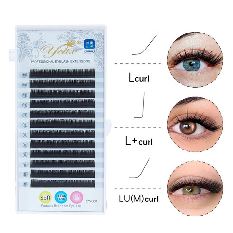 Yelix L Curl Lash Extension 8-15mm MIX Matte Mink Eyelashes Extension  Individual Eyelashes L+/LU/M Curl Makeup false Lashes ► Photo 1/6