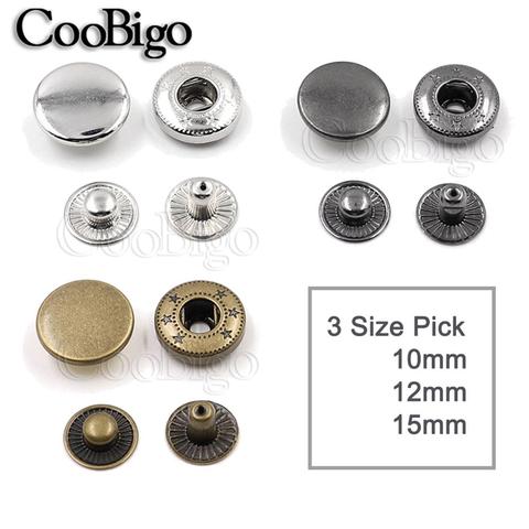 100set Pack Metal Press Studs Sewing Button Snap Fasteners Sewing Leather Craft Clothes Bags Garment 10mm 12mm 15mm ► Photo 1/6