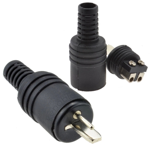 2 pcs 2 pin Black DIN Male Plug Speaker and HiFi Connector Screw Terminals Connector Power Audio Lamp Signal Plug Adapters ► Photo 1/6
