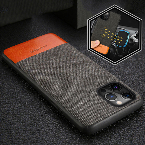 Men business Fabric Magnetic case for iphone 11 pro max xr x xs max back cover for iphone 12 pro max 12 mini SE 2022 7 8 plus 6s ► Photo 1/6