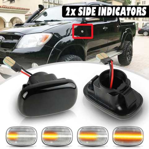 2pcs Dynamic Led Side Marker Flowing Turn Signal Light Panel Lamp for Toyota Corolla E10/E11/E12 Yaris Verso Hilux Surf N21 RX ► Photo 1/6