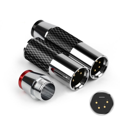 4 pin Male XLR Connector Carbon Fiber Gold Stainless Steel XLR Speaker Adapter Microphone Mixer Amplifier Balance Audio Jack ► Photo 1/6