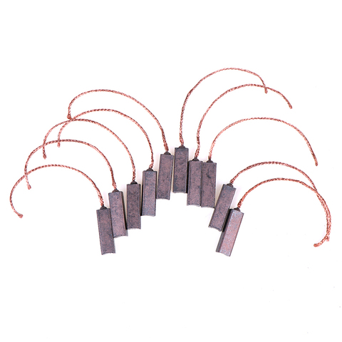 10Pcs Carbon Brushes Wire Leads Generator Generic Electric Motor Brush Replacement 4.5 x 6.5 x 20mm ► Photo 1/6