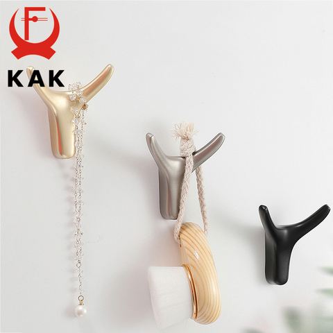 KAK 5pcs Zinc Alloy Nordic Antler Hook Hanger Clothes Wall Hook Coat Bag Hat Hanging Hooks Bathroom Kitchen Racks with Screws ► Photo 1/6