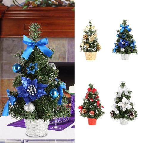 Mini Artificial Christmas Tree Pot Glittery Ball Hotel Cafe Table Festival Decor ► Photo 1/6