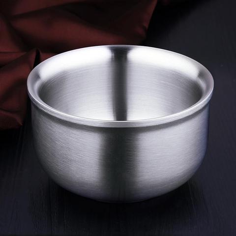 Stainless Steel Double Wall Insulated Round Rice Soup Bowl Kitchen Tableware ► Photo 1/6