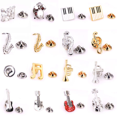 High quality Brooch for men guitar sax Piano drum lapel pin Successful men's music brooches accessories jewelry wholesale ► Photo 1/6