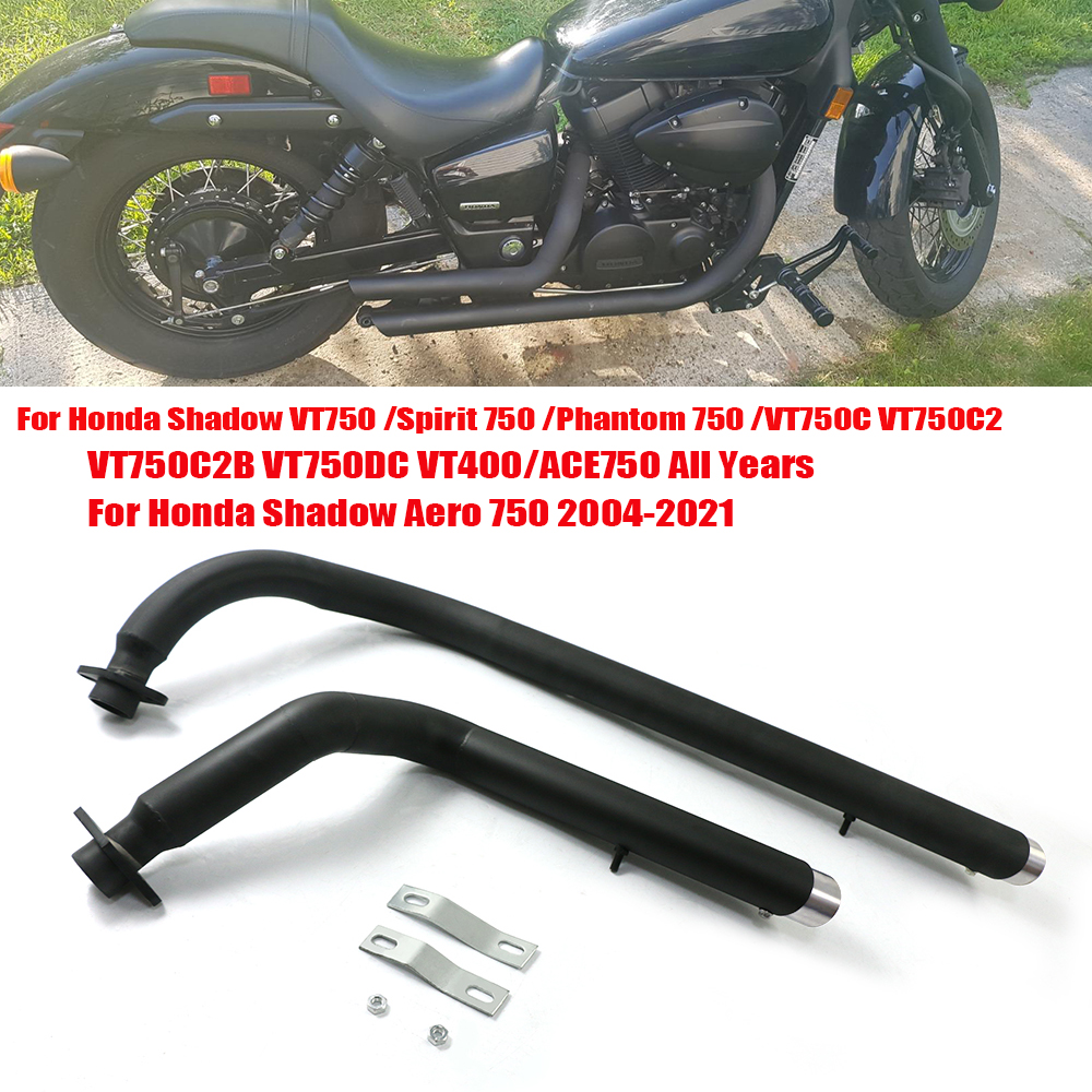Buy Online Exhaust Pipe Muffler With Removable Silencer For Honda Shadow Vt750 Vt 750 Spirit 750 Phantom 750 Aero Vt750 Chrome Black Alitools