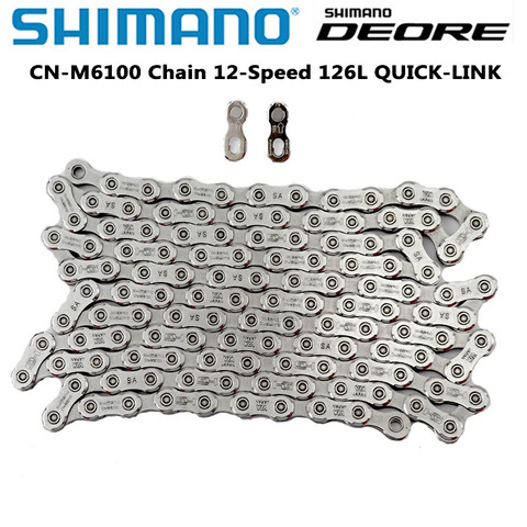 2022 NEW Shimano DEORE CN-M6100 Chain 12-Speed Mountain Bike Bicycle 123L Chain 12 Speed Chain Bicycle Parts QUICK-LINK O ► Photo 1/2