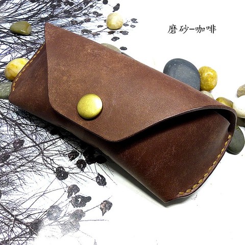 Blongk Glasses Case Waist Bag Handmade Genuine Leather Sunglasses Box Pocket Belt Pack Portable Men Women YJHd-2S ► Photo 1/6