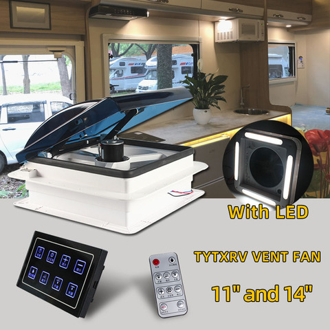 11'' TYTXRV CE Electric with Wall panel remote control Caravan accessories Rv vents  Motorhomes vents 12 volt fan with LED ► Photo 1/1