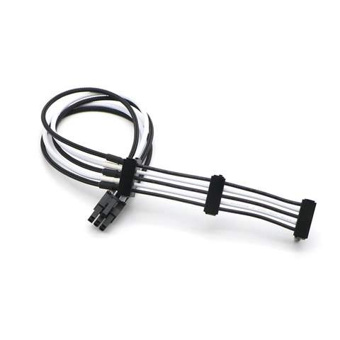 Single Sleeved 6Pin to 3x SATA 15Pin Modular PSU Power Cable for Corsair PSU. ► Photo 1/6