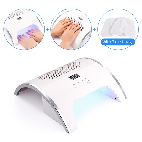 80W 2 IN 1 UV LED Nail Lamp Dryer with Nail Dust Fan Vacuum Cleaner Machine Nail Dust Collector Vacuum Suction Manicure Tools ► Photo 1/6