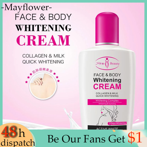 Body Lotion Whitening and Moisturizing Dark Skin Bleaching Face & Body Whitening Cream Natural Collagen & Milk Quick Whitening ► Photo 1/6