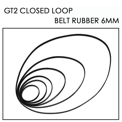 3D Printers Parts GT2 Closed Loop Timing Belt Rubber 2GT 6mm 110 160 200 280 400 610 852 1220 mm Synchronous Belts Part ► Photo 1/4