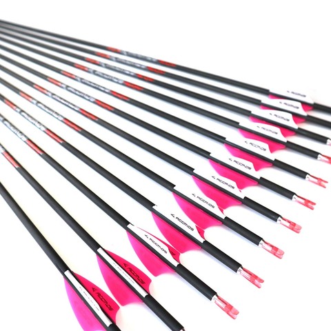 12pc Pure Carbon Arrow Spine 300 350 400 500 600 700 800 900 1000 1100/1300/1500/1800 Archery ID 4.2 mm For bow Shooting hunting ► Photo 1/5