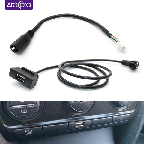 Car Radio Extend USB Female Male 4Pin Plug Interface Cable Adapter for Skoda Octavia RCD510 RNS315 Slot Button Headunit Panl ► Photo 1/6