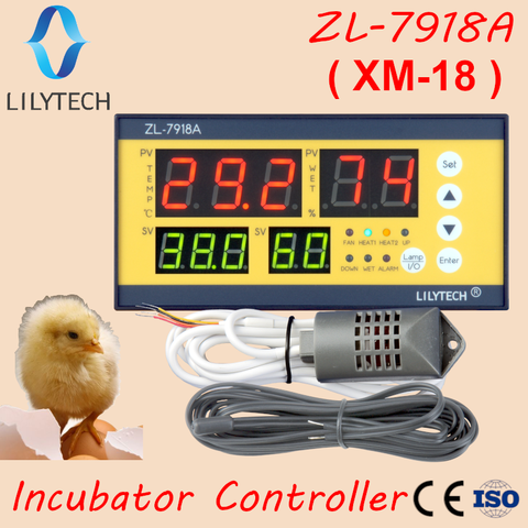 xm-18, ZL-7918A, Egg Incubator Controller, Multifunction Automatic Temperature Humidity Control,100-240Vac,CE,ISO,Lilytech,xm 18 ► Photo 1/6