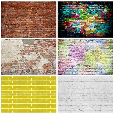 Laeacco Wall Backdrops Old Brick Wall Cement Party Baby Child Pattern Portrait Photographic Background Photocall Photo Studio ► Photo 1/6