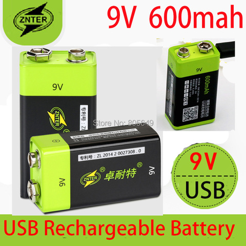 2022 new！ZNTER S19 9V 600mAh not 400mah USB Rechargeable 9V Lipo Battery RC Battery For microphone RC Camera Drone Accessories ► Photo 1/3