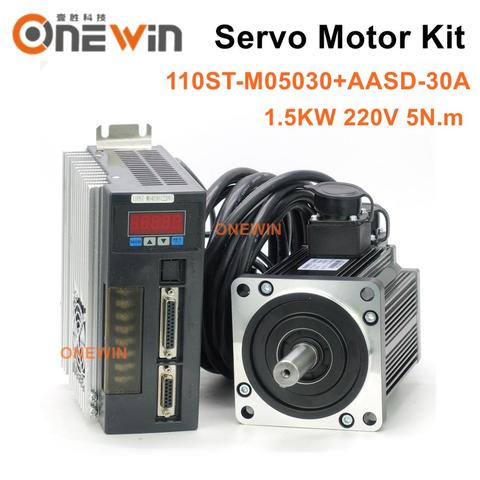 1.5KW AC servo motor kit 110ST-M05030+AASD-30A driver diameter 110mm 220V 5NM 3000rpm ► Photo 1/6