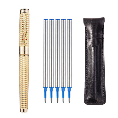 JINHAO 1200 golden Dragon pattern roller ball pen for collection luxury stationery executive office writing pens for gift ► Photo 1/6