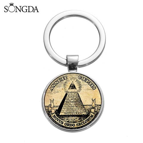 Classic Masonic Illuminati Pyramid Eye Keychain Freemason G Templar Art Symbol Keyring Chain Souvenir Gift for Freemason ► Photo 1/6