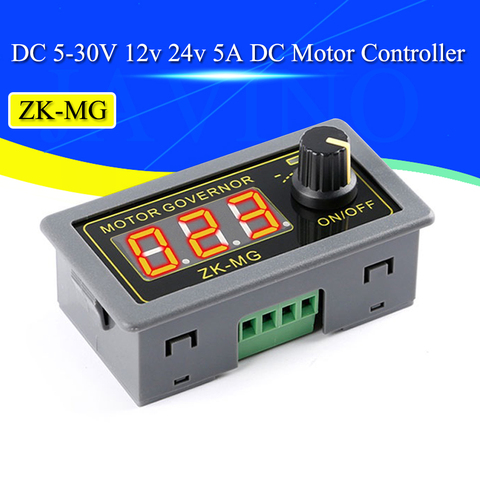DC 5-30V 12v 24v 5A DC Motor Controller PWM Adjustable Speed Digital display encoder duty ratio frequency MAX 15A ZK-MG ► Photo 1/6