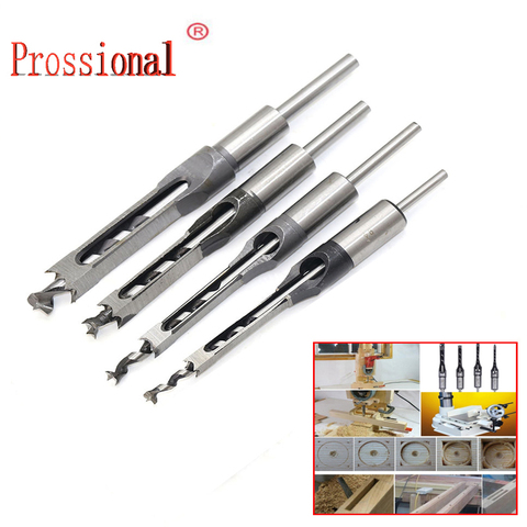 HSS Twist Drill Bits Woodworking Drill Tools Kit Set Square Auger Mortising Chisel Drill Set Square Hole Extended Drill Bit ► Photo 1/1
