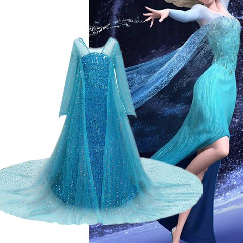 Girls Dress For Kids Long Sleeve Dress Fantasia Children Cosplay Halloween Princess Costume Sequins Party Disfraz Robe ► Photo 1/6