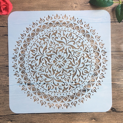 30 * 30 cm large round flower mandala diy stencil painting scrapbook coloring engraving album decoration template stencil -c ► Photo 1/5