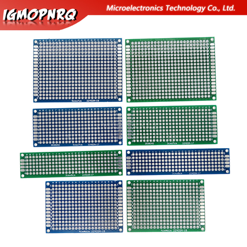 5pcs Double-Sided Protoboard Breadboard Universal PCB Board Green Blue 2*8cm 3*7cm 4*6cm 5*7cm 7*9cm 2.54mm 7*9mm ► Photo 1/6