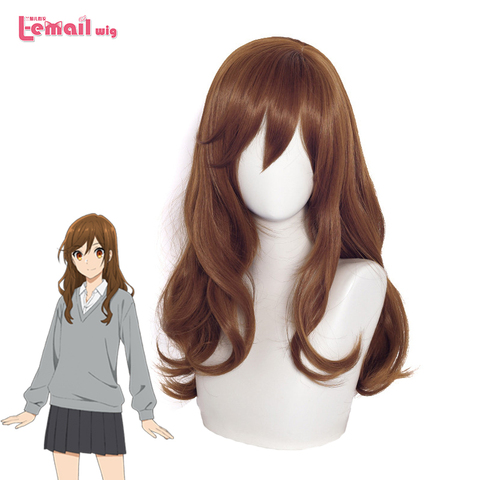 L-email wig Horimiya Kyouko Hori Cosplay Wig Long Brown Loose Wave Cosplay Wigs Bangs Heat Resistant Synthetic Hair Party ► Photo 1/5