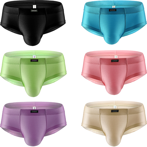 iKingsky Men's Seamless Front Pouch Briefs Sexy Cheeky Mens Underwear High Stretch Under Panties ► Photo 1/6