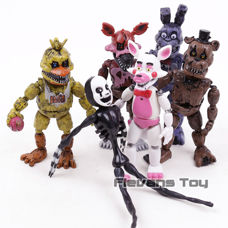 Five Nights At Freddy's Foxy Chica Bonnie 6 PCS Action Figure Toy