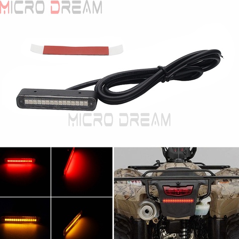 Universal Motorcycle Red Amber Mini Strips DC 12V LED Tail Brake Stop Turn Signals License Plate Light Integrated Car SUV Lamps ► Photo 1/6