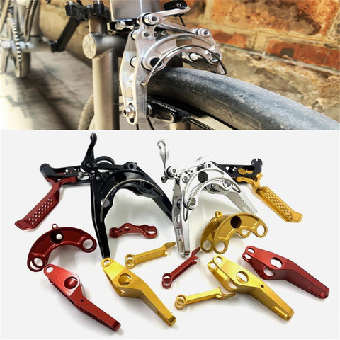 Folding bike 1 pair of ultra-light brake lever + front and rear brake C-type caliper for brompton bike and anemos ► Photo 1/6