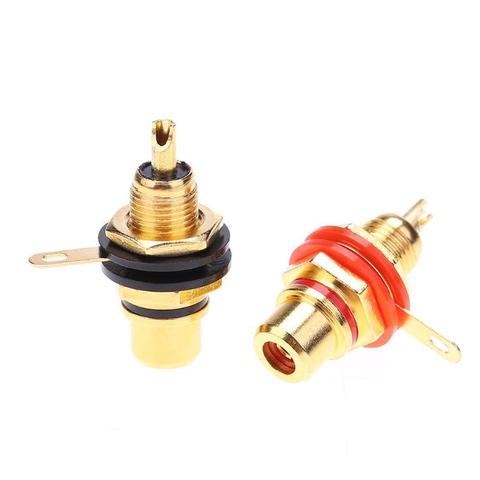 2pcs RCA Female Socket Connectors Chassis Panel Mount Adapters Audio Plugs Dropshipping ► Photo 1/6