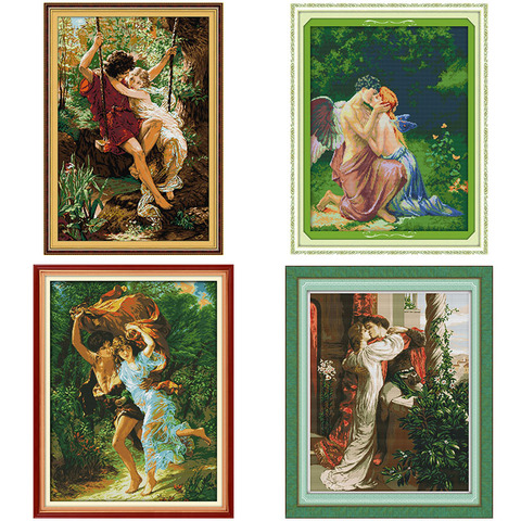 Couple character series cross stitch Kit Aida 14CT white 11CT printing DIY needlework embroidery set home decorative painting ► Photo 1/6