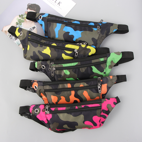 New Camouflage Dark Grain Bum Bag Canvas Unisex Fanny Pack Waist Hip Belt Bag Purse Pouch Pocket Travel Running Sport Bum ► Photo 1/6